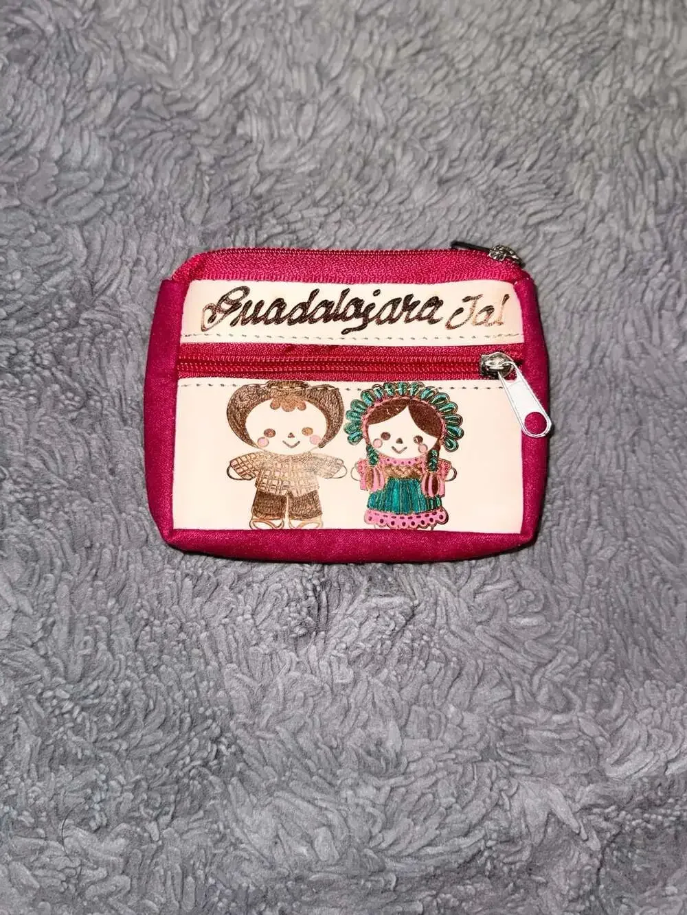 Mexican Artisan Guadalajara Jal Souvenir Coin Purse Pink